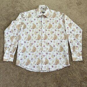 Visconti Uomo 2PLV Mercerized Cotton Men's Long Sleeve Shirt Size L